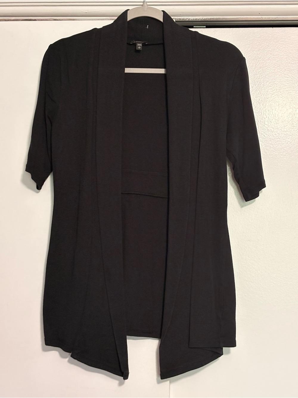 Express Black Open-Front Short-Sleeve Cardigan
